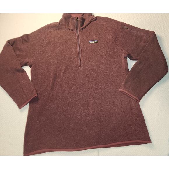 Patagonia Better Sweater 1/4 Zip Pullover Women's XL Red Fleece Lined KE11 - Picture 1 of 10